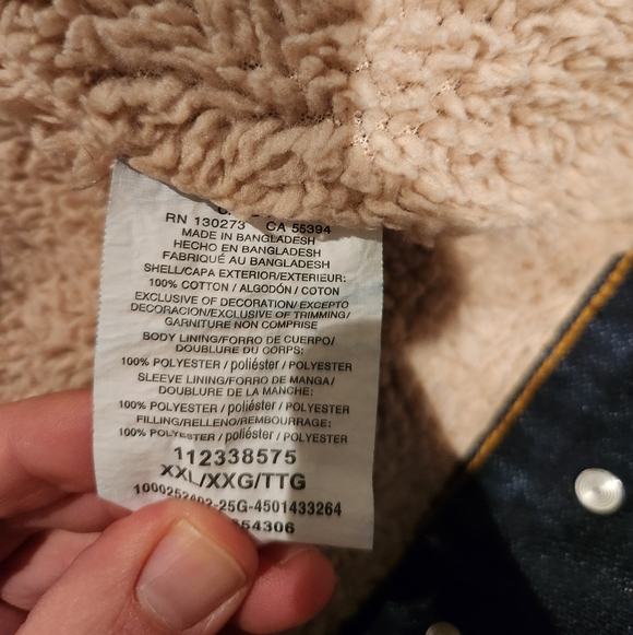 Men's XXL Wrangler Sherpa Denim Jean Jacket - Picture 4 of 10